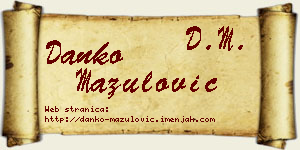 Danko Mazulović vizit kartica